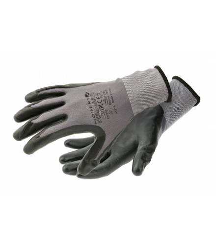 BODE rękawice nylon/spandex powlekane nitrylem z mikropianki szare/czarne 10 Hogert HT5K762-10