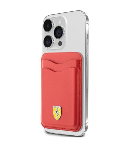 Ferrari portfel FEWCMRSIR czerwony Cardslot Magsafe PU Leather TFO BRA100365