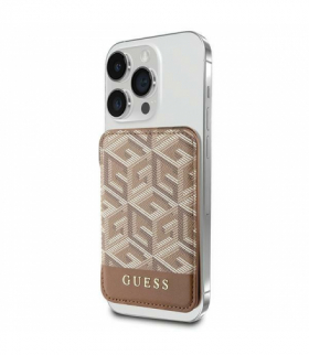 Guess portfel GUWMSHGCFSEW brązowy Wallet Cardslot Stand Gcube Stripe Magsafe TFO GSM175996