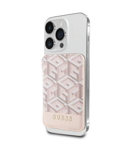 Guess portfel GUWMSHGCFSEP różowy Wallet Cardslot Stand Gcube Stripe Magsafe TFO GSM175997