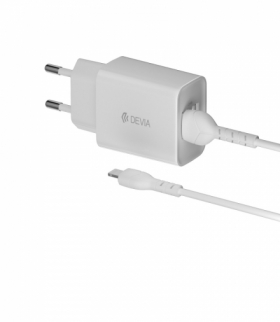 Devia ładowarka sieciowa Smart 2x USB 2,4A biała + kabel Lightning TFO BRA013517
