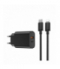 WIWU ładowarka sieciowa Wi-U002 PD + QC 20W 1x USB 1x USB-C czarna + kabel USB-C - Lightning TFO GSM179558