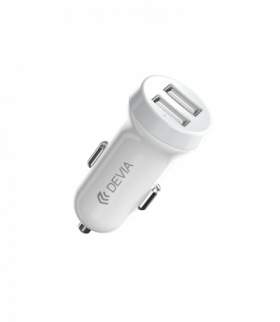 Devia ładowarka samochodowa Smart 2x USB 3,1A biała + kabel Lightning TFO BRA007432