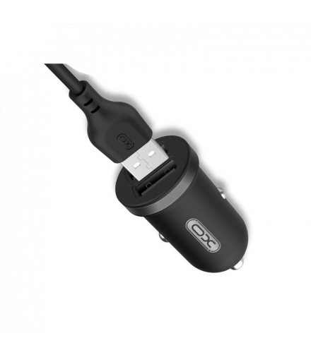 XO ładowarka samochodowa TZ08 2x USB 2,1A czarna + kabel USB-C TFO GSM095627