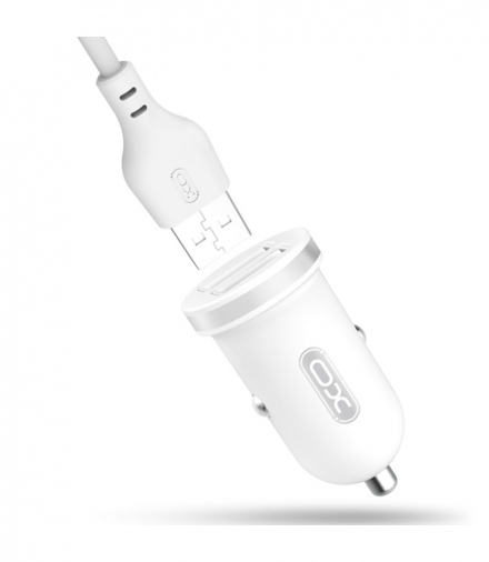 XO ładowarka samochodowa TZ08 2x USB 2,1A biała + kabel USB-C TFO GSM095628