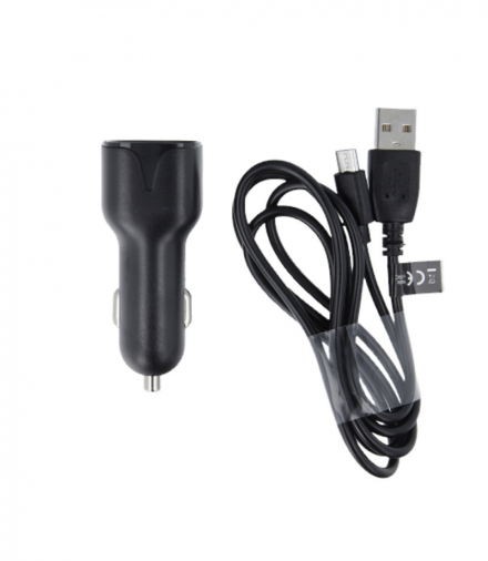 Maxlife ładowarka samochodowa MXCC-01 2x USB 2,4A czarna + kabel microUSB TFO OEM0400068