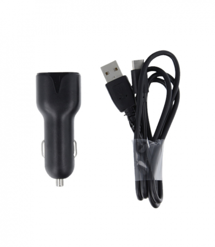 Maxlife ładowarka samochodowa MXCC-01 2x USB 2,4A czarna + kabel USB-C TFO OEM0400069