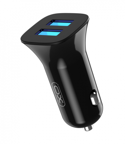 XO ładowarka samochodowa CC31 2x USB 2,4A czarna TFO GSM106737