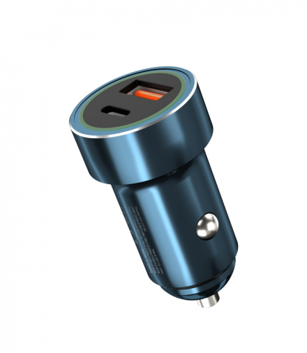 XO ładowarka samochodowa CC32 PD QC 3.0 20W 1X USB 1x USB-C niebieska TFO GSM106741