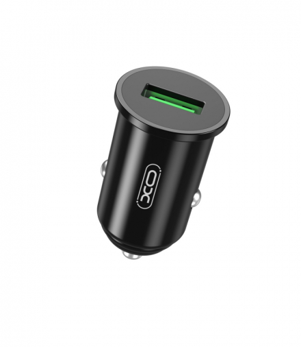 XO ładowarka samochodowa CC35 QC 3.0 18W 1x USB czarna TFO GSM107998