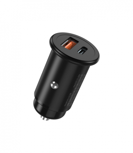 XO ładowarka samochodowa CC38 PD QC 3.0 20W 1X USB 1x USB-C czarna TFO GSM110211
