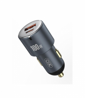 XO ładowarka samochodowa CC47 PD QC 3.0 100W 1x USB 1x USB-C szara TFO GSM117744