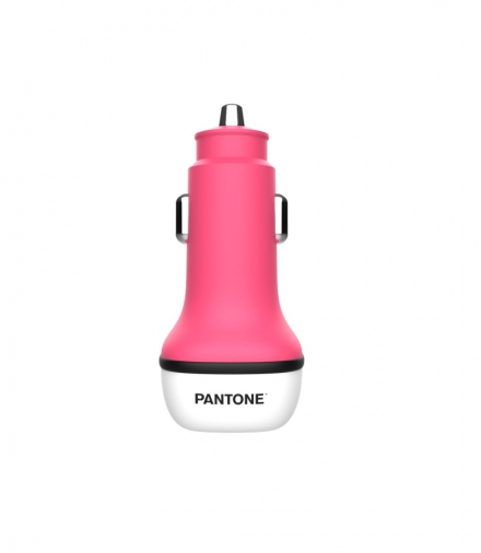 PANTONE ładowarka samochodowa 38W PD QC 1x USB 1x USB-C PT-PDDC05 Pink 184C TFO GSM177139
