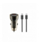 XO ładowarka samochodowa CC60 60W 1x USB 1x USB-C czarna + kabel USB-C - USB-C TFO GSM177856