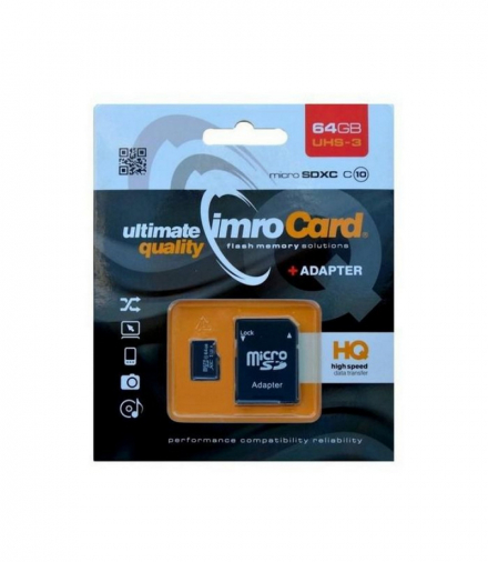 Imro karta pamięci 64GB microSDXC kl. 10 UHS-3 + adapter TFO AKKSGKARIMR00001