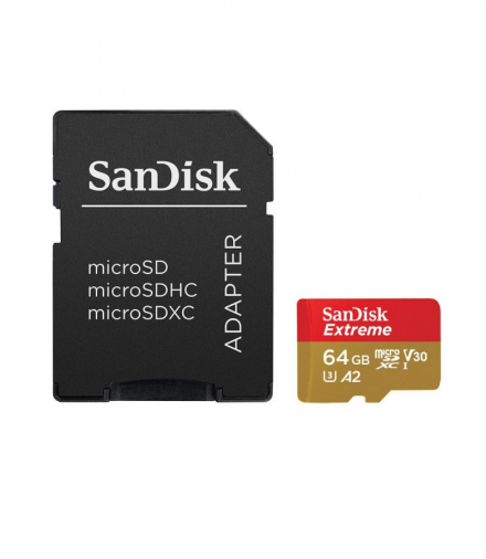 SanDisk karta pamięci 64GB microSDXC Extreme UHS-I U3 160 / 60 MB/s Mobile + adapter TFO AKKSGKARSAN00002