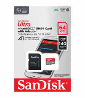 SanDisk karta pamięci Ultra Android microSDXC 64GB 140MB/s A1 Cl.10 UHS-I + adapter TFO AKKSGKARSAN00094