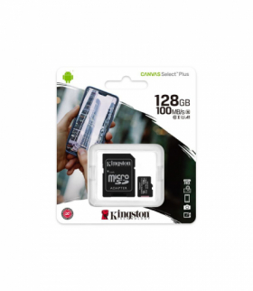 Kingston karta pamięci 128GB microSDXC Canvas Select Plus kl. 10 UHS-I 100 MB/s + adapter TFO AKKSGKARKIN00004
