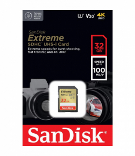 SanDisk karta pamięci Extreme SDHC 32GB 100/60MB/s C10 V30 UHS-I U3 TFO AKKSGKARSAN00099