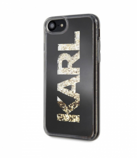 Nakładka do iPhone 7 / 8 / SE 2020 KLHCI8KAGBK czarne hard case Karl Logo Glitter TFO Karl Lagerfeld GSM093461