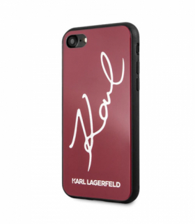 Nakładka do iPhone 7 / 8 KLHCI8DLKSRE czerwone hard case Signature Glitter TFO Karl Lagerfeld GSM093470