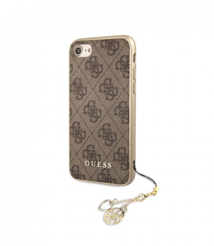 Nakładka do iPhone 7 / 8 / SE 2020 GUHCI8GF4GBR brązowa hard case 4G Charms TFO Guess GSM093496