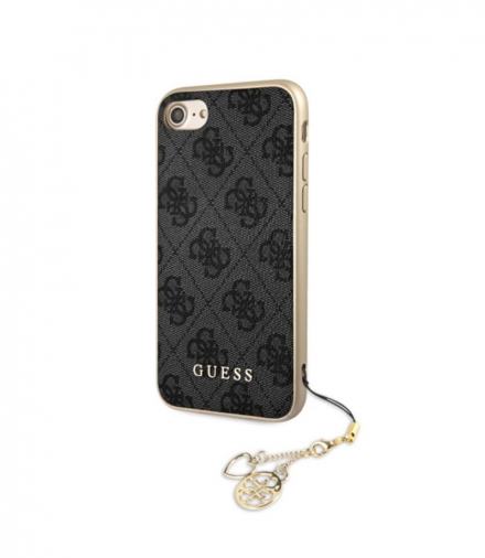 Nakładka do iPhone 7 / 8 / SE 2020 GUHCI8GF4GGR szara hard case 4G Charms TFO Guess GSM093499