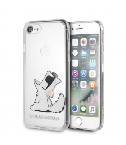 Nakładka do iPhone 7 / 8 / SE 2020 KLHCI8CFNRC przeźroczysty hard case Choupette Fun TFO Karl Lagerfeld GSM045303