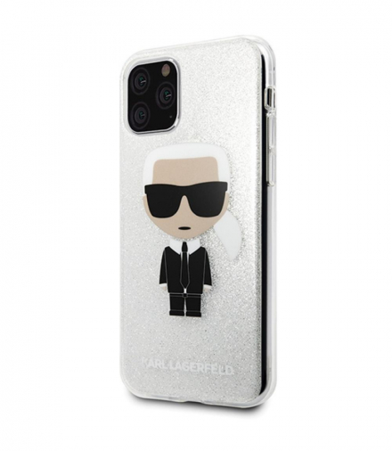 Nakładka do iPhone 11 Pro KLHCN58TPUTRIKSL srebrny hard case Glitter Iconic Karl TFO Karl Lagerfeld GSM096075