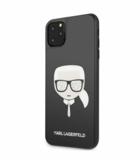 Nakładka do iPhone 11 Pro Max KLHCN65DLHBK czarne hard case Iconic Glitter Karl's Head TFO Karl Lagerfeld GSM098512