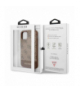 Nakładka do iPhone 11 GUHCN61G4GLBR brązowa hard case 4G PU Metal Logo TFO Guess GSM099178