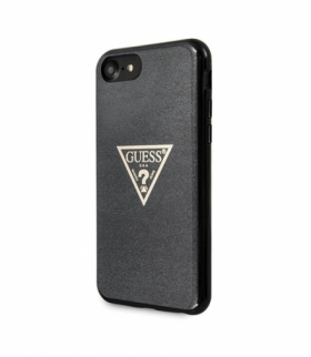Nakładka do iPhone 7 / 8 / SE 2020 GUHCI8SGTLBK czarny hard case Glitter Triangle TFO Guess GSM100105