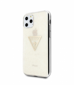 Nakładka do iPhone 11 Pro GUHCN58SGTLGO złote hard case Glitter Triangle TFO Guess GSM100116