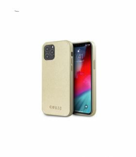 Nakładka do iPhone 12 Pro Max 6,7" GUHCP12LIGLGO złote hard case Iridescent TFO Guess GSM105898