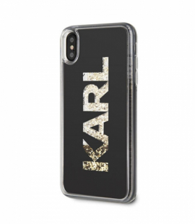 Nakładka do iPhone 12 Mini 5,4" KLHCP12SKLMLBK czarne hard case Karl Logo Glitter TFO Karl Lagerfeld GSM106033