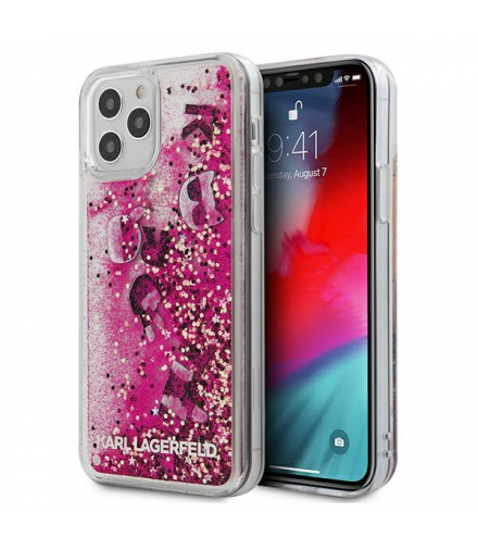 Nakładka do iPhone 12 / 12 Pro 6,1" KLHCP12MROPI różowe hard case Glitter Charms TFO Karl Lagerfeld GSM106039