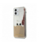 Nakładka do iPhone 12 Mini 5,4" KLHCP12SPABGNU różowo-złote hard case PEEK A BOO Liquid Glitter TFO Karl Lagerfeld GSM106050