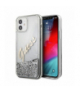 Nakładka do iPhone 12 Pro Max 6,7" GUHCP12LGLVSSI srebrne hard case Glitter Vintage Script TFO Guess GSM107253