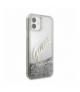 Nakładka do iPhone 12 Pro Max 6,7" GUHCP12LGLVSSI srebrne hard case Glitter Vintage Script TFO Guess GSM107253