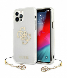 Nakładka do iPhone 12 Pro Max 6,7" GUHCP12LKS4GGO przeźroczysta hard case 4G Gold Charms Collection TFO Guess GSM111184