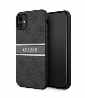 Nakładka do iPhone 12 Pro Max 6,7" GUHCP12L4GDGR szare hard case 4G Stripe TFO Guess GSM111330