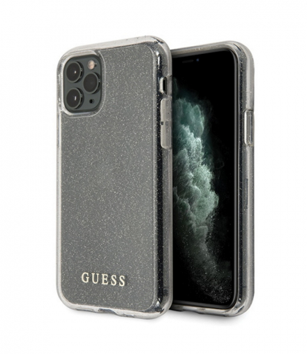 Nakładka do iPhone 11 Pro Max GUHCN65PCGLSI srebrna hard case Glitter TFO Guess GSM111332