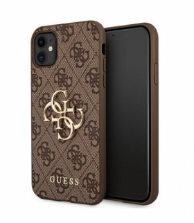 Nakładka do iPhone 11 GUHCN614GMGBR brązowa hard case 4G Big Metal Logo TFO Guess GSM111350
