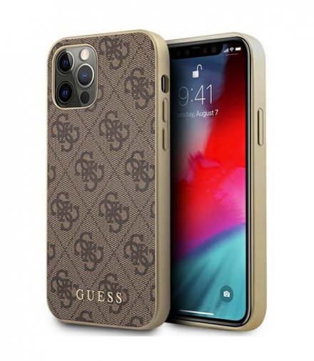 Nakładka do iPhone 12 / 12 Pro 6,1" GUHCP12MG4GB brązowa hard case 4G Collection TFO Guess GSM111598