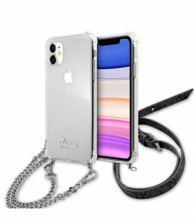 Nakładka do iPhone 11 GUHCN61KC4GSSI przeźroczysta hard case 4G Silver Chain TFO Guess GSM111671