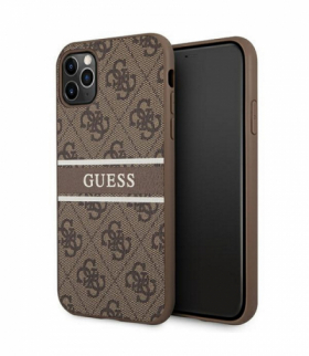 Nakładka do iPhone 11 Pro Max GUHCN654GDBR brązowa hard case 4G Stripe TFO Guess GSM111677