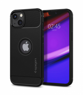 Nakładka Rugged Armor do iPhone 13 matte czarna TFO Spigen BRA011004