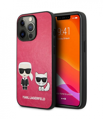Nakładka do iPhone 13 6,1" KLHCP13MPCUSKCP fuksja hard case Iconic Karl & Choupette TFO Karl Lagerfeld BRA011139