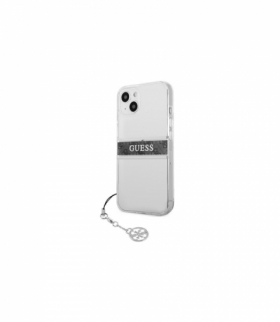 Nakładka do iPhone 13 6,1'' GUHCP13MKB4GGR przeźroczyste hard case 4G Grey Strap Charm TFO Guess GSM112993
