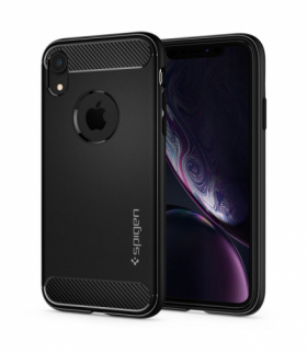 Nakładka Rugged Armor do iPhone XR matowa czarna TFO Spigen GSM041636